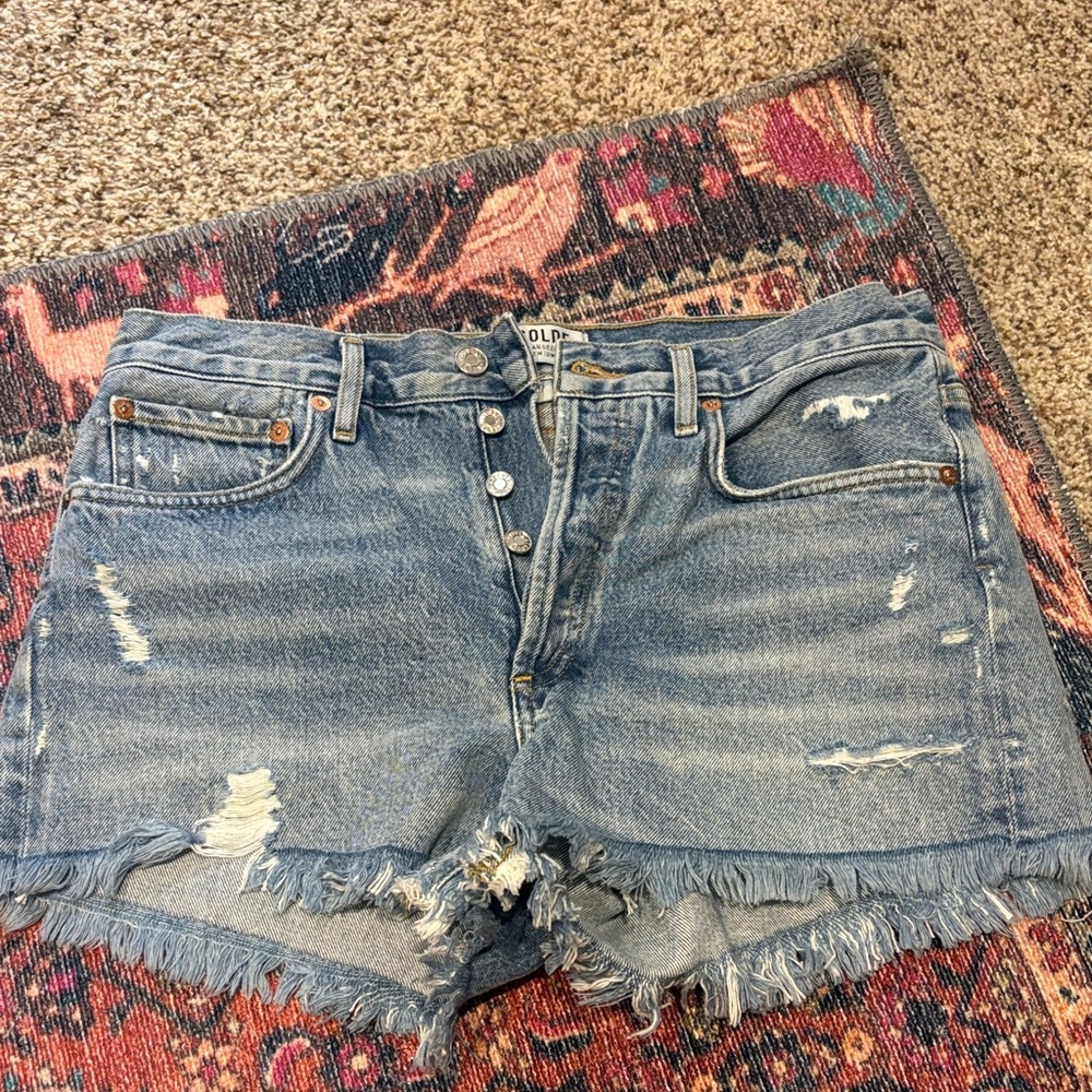 Agolde Light Blue Denim Shorts
